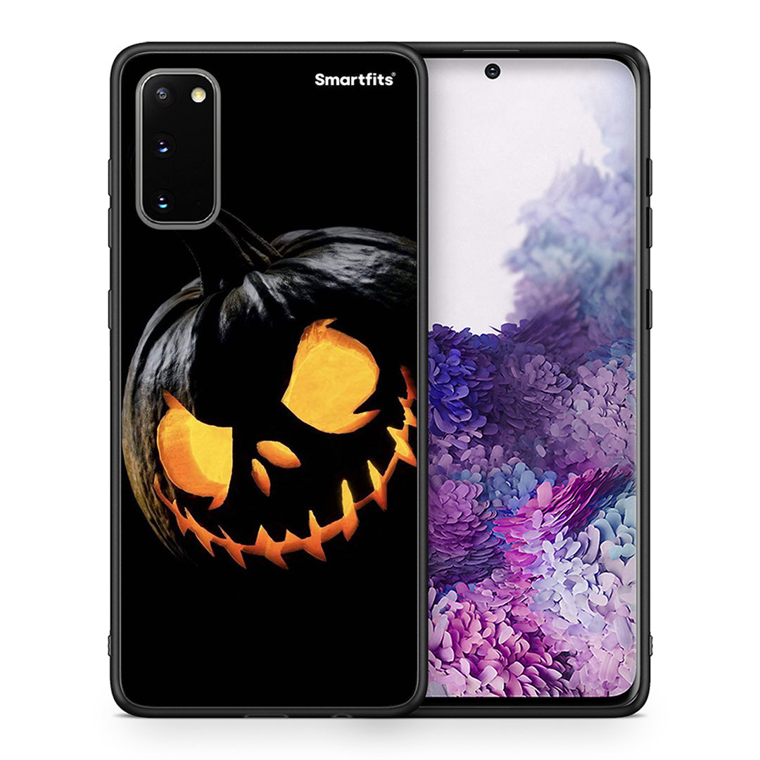 Θήκη Samsung S20 Halloween Scary Pumpkin από τη Smartfits με σχέδιο στο πίσω μέρος και μαύρο περίβλημα | Samsung S20 Halloween Scary Pumpkin case with colorful back and black bezels