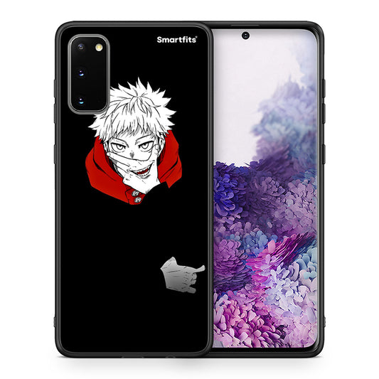 Θήκη Samsung S20 Itadori Anime από τη Smartfits με σχέδιο στο πίσω μέρος και μαύρο περίβλημα | Samsung S20 Itadori Anime case with colorful back and black bezels