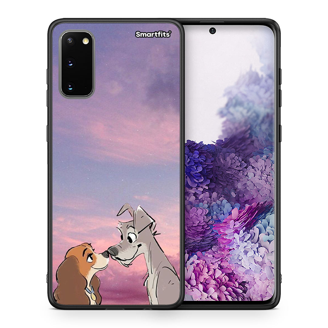 Θήκη Samsung S20 Lady And Tramp από τη Smartfits με σχέδιο στο πίσω μέρος και μαύρο περίβλημα | Samsung S20 Lady And Tramp case with colorful back and black bezels