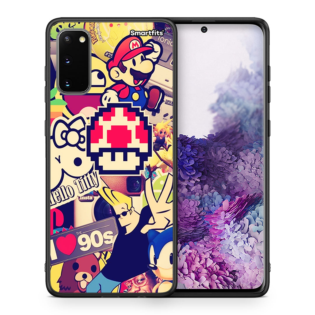 Θήκη Samsung S20 Love The 90s από τη Smartfits με σχέδιο στο πίσω μέρος και μαύρο περίβλημα | Samsung S20 Love The 90s case with colorful back and black bezels