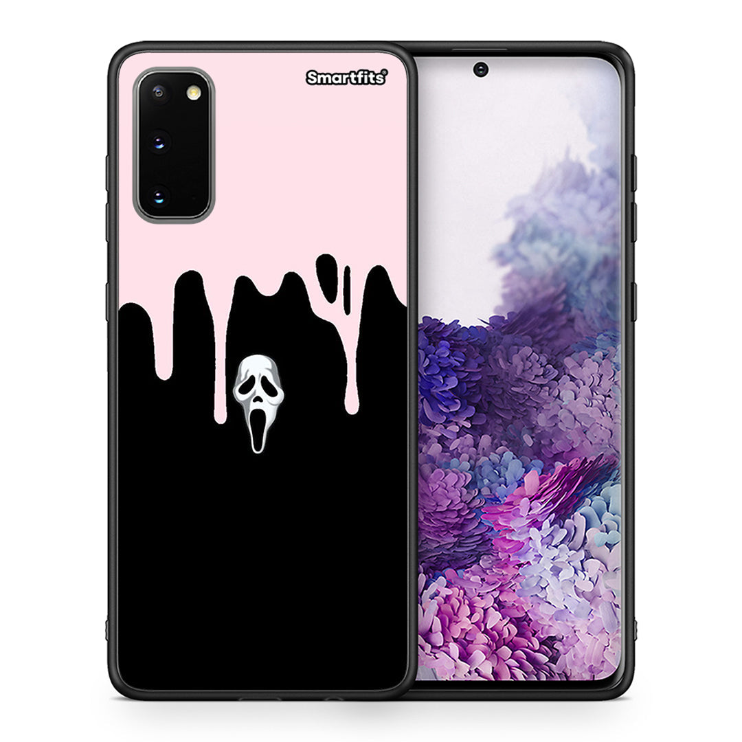 Θήκη Samsung S20 Melting Halloween Mask από τη Smartfits με σχέδιο στο πίσω μέρος και μαύρο περίβλημα | Samsung S20 Melting Halloween Mask case with colorful back and black bezels