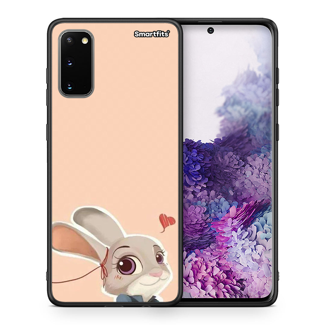 Θήκη Samsung S20 Nick Wilde And Judy Hopps Love 2 από τη Smartfits με σχέδιο στο πίσω μέρος και μαύρο περίβλημα | Samsung S20 Nick Wilde And Judy Hopps Love 2 case with colorful back and black bezels