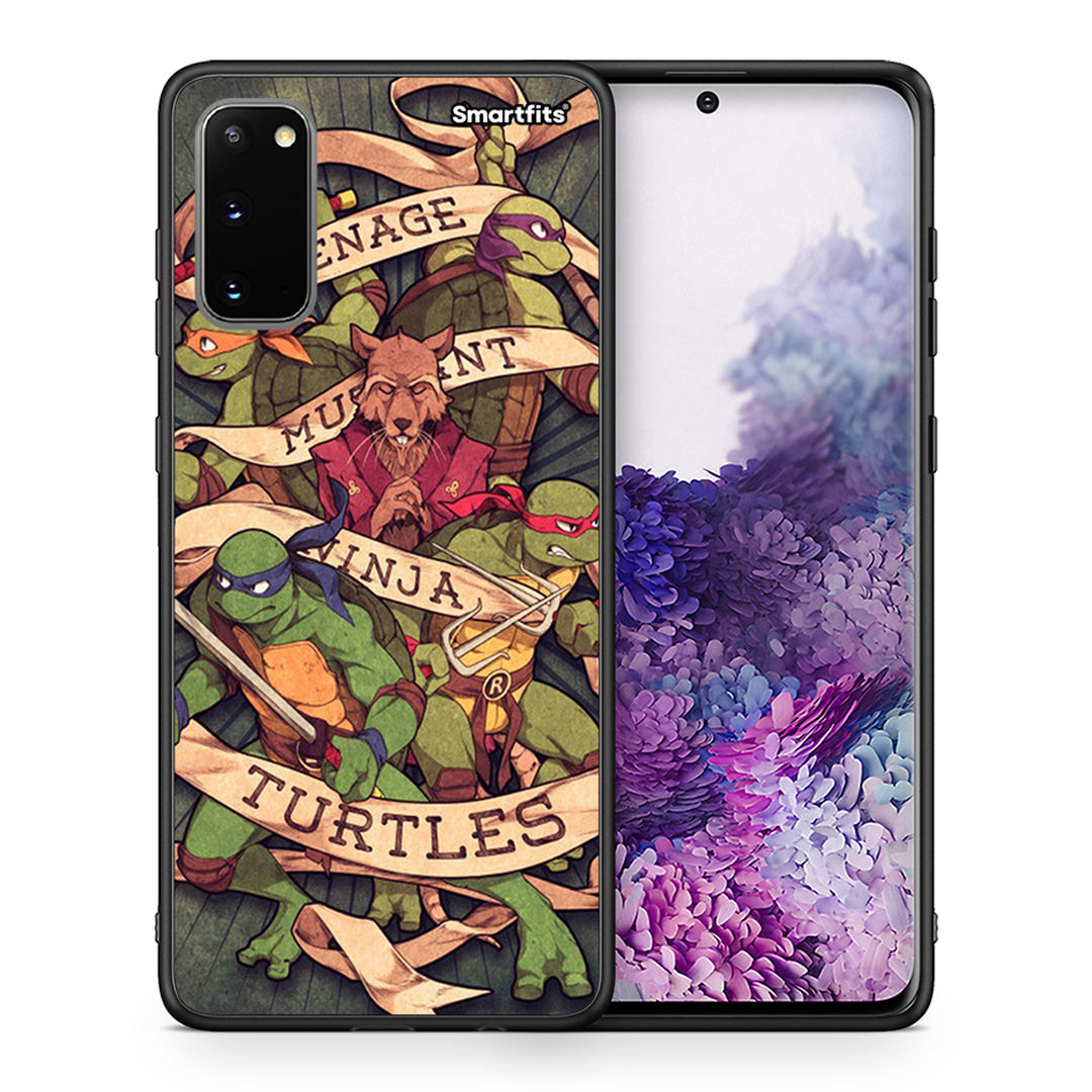 Θήκη Samsung S20 Ninja Turtles από τη Smartfits με σχέδιο στο πίσω μέρος και μαύρο περίβλημα | Samsung S20 Ninja Turtles case with colorful back and black bezels