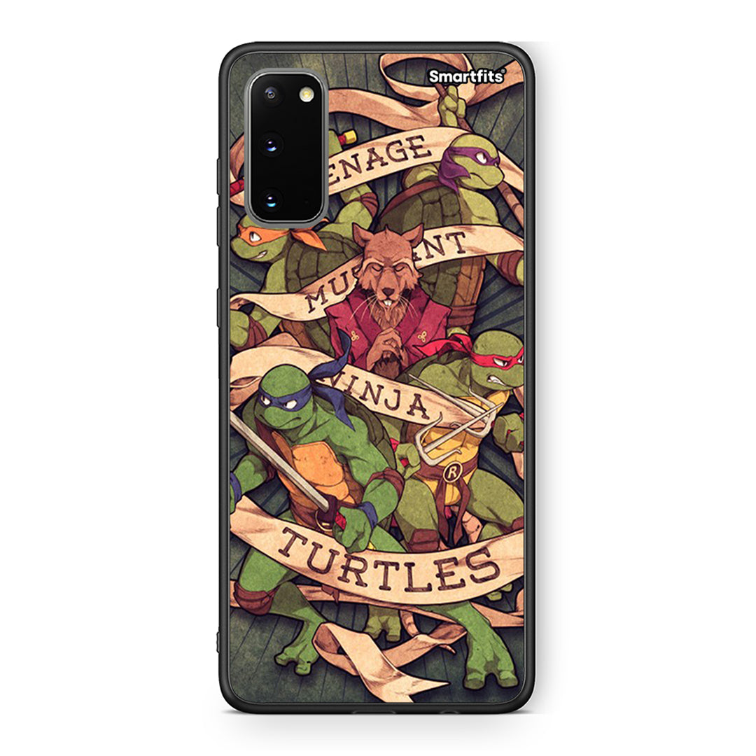 Samsung S20 Ninja Turtles θήκη από τη Smartfits με σχέδιο στο πίσω μέρος και μαύρο περίβλημα | Smartphone case with colorful back and black bezels by Smartfits