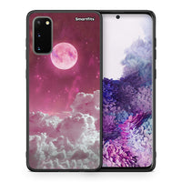 Thumbnail for Θήκη Samsung S20 Pink Moon από τη Smartfits με σχέδιο στο πίσω μέρος και μαύρο περίβλημα | Samsung S20 Pink Moon case with colorful back and black bezels