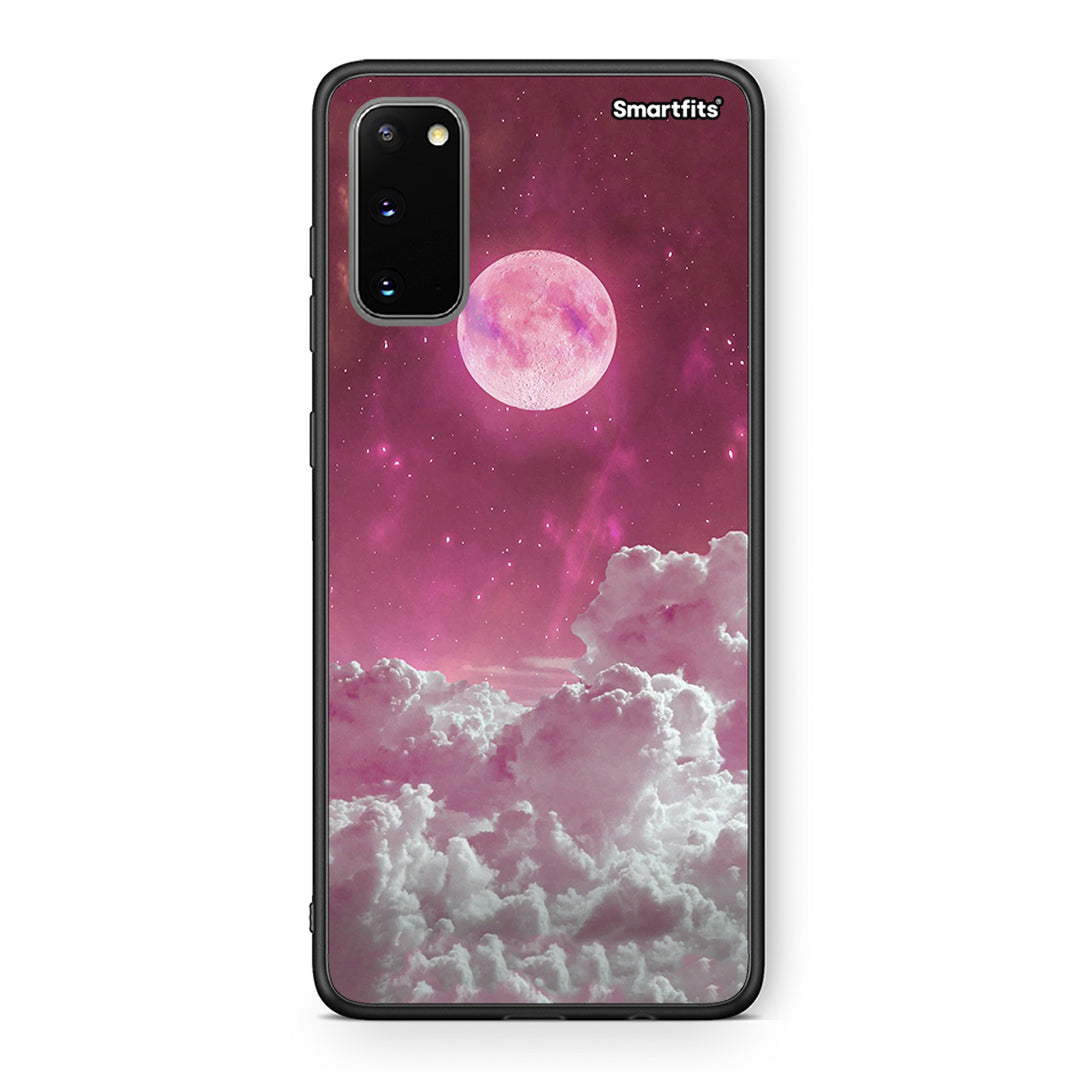 Samsung S20 Pink Moon Θήκη από τη Smartfits με σχέδιο στο πίσω μέρος και μαύρο περίβλημα | Smartphone case with colorful back and black bezels by Smartfits