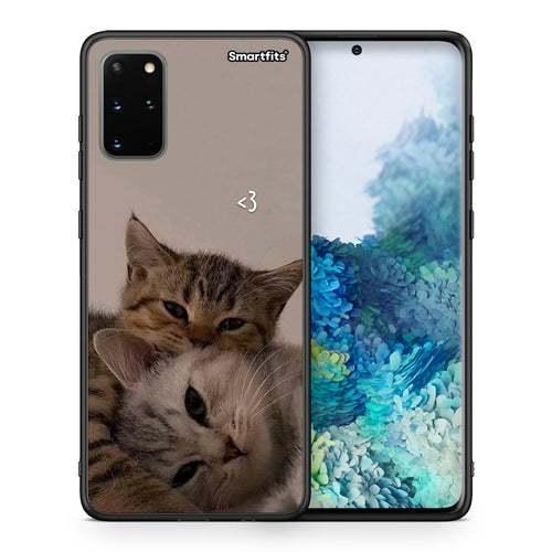 Θήκη Samsung S20 Plus Cats In Love από τη Smartfits με σχέδιο στο πίσω μέρος και μαύρο περίβλημα | Samsung S20 Plus Cats In Love case with colorful back and black bezels