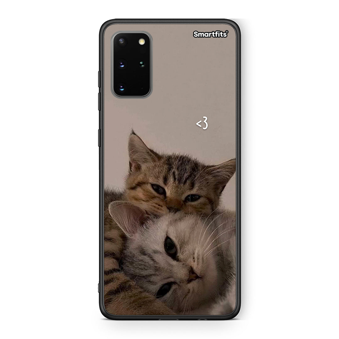 Samsung S20 Plus Cats In Love Θήκη από τη Smartfits με σχέδιο στο πίσω μέρος και μαύρο περίβλημα | Smartphone case with colorful back and black bezels by Smartfits