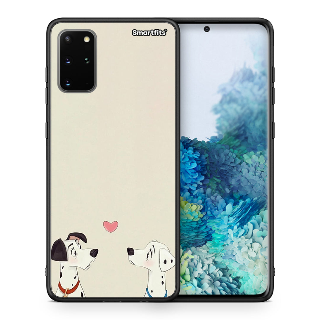Θήκη Samsung S20 Plus Dalmatians Love από τη Smartfits με σχέδιο στο πίσω μέρος και μαύρο περίβλημα | Samsung S20 Plus Dalmatians Love case with colorful back and black bezels