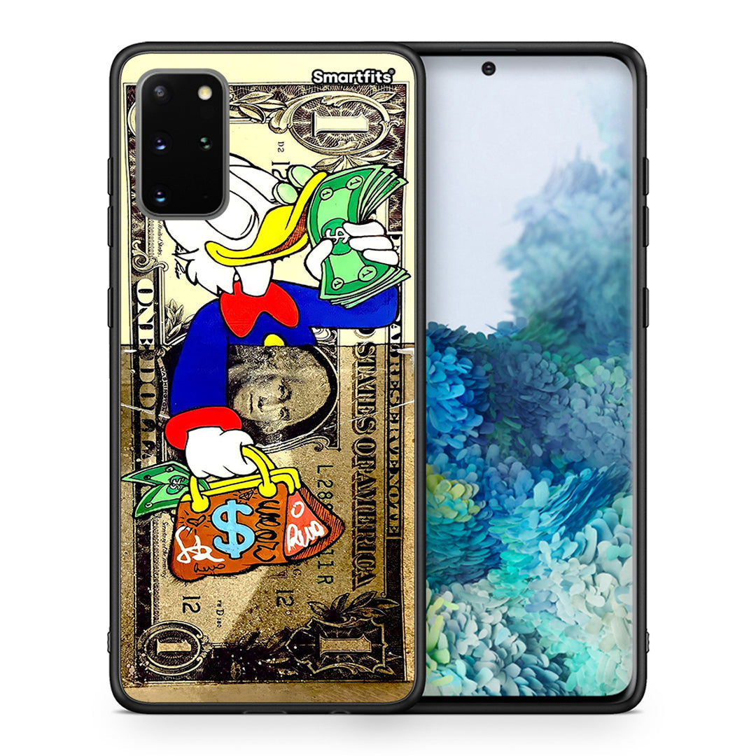 Θήκη Samsung S20 Plus Duck Money από τη Smartfits με σχέδιο στο πίσω μέρος και μαύρο περίβλημα | Samsung S20 Plus Duck Money case with colorful back and black bezels