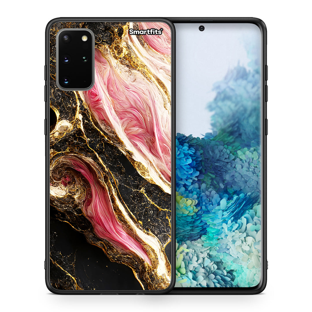 Θήκη Samsung S20 Plus Glamorous Pink Marble από τη Smartfits με σχέδιο στο πίσω μέρος και μαύρο περίβλημα | Samsung S20 Plus Glamorous Pink Marble case with colorful back and black bezels