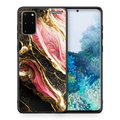 Θήκη Samsung S20 Plus Glamorous Pink Marble από τη Smartfits με σχέδιο στο πίσω μέρος και μαύρο περίβλημα | Samsung S20 Plus Glamorous Pink Marble case with colorful back and black bezels