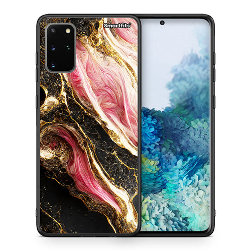Θήκη Samsung S20 Plus Glamorous Pink Marble από τη Smartfits με σχέδιο στο πίσω μέρος και μαύρο περίβλημα | Samsung S20 Plus Glamorous Pink Marble case with colorful back and black bezels