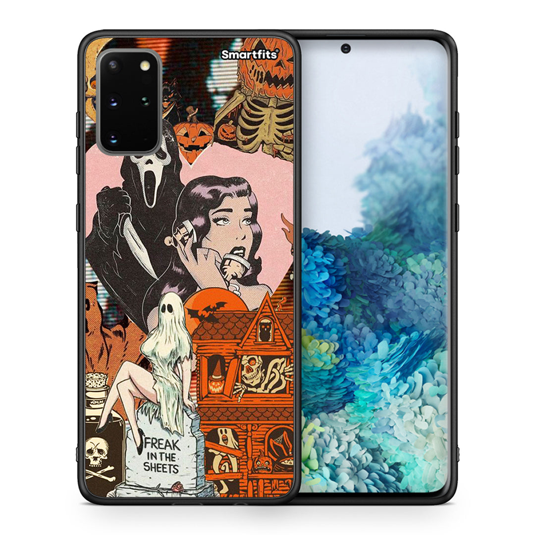 Θήκη Samsung S20 Plus Halloween Collage από τη Smartfits με σχέδιο στο πίσω μέρος και μαύρο περίβλημα | Samsung S20 Plus Halloween Collage case with colorful back and black bezels