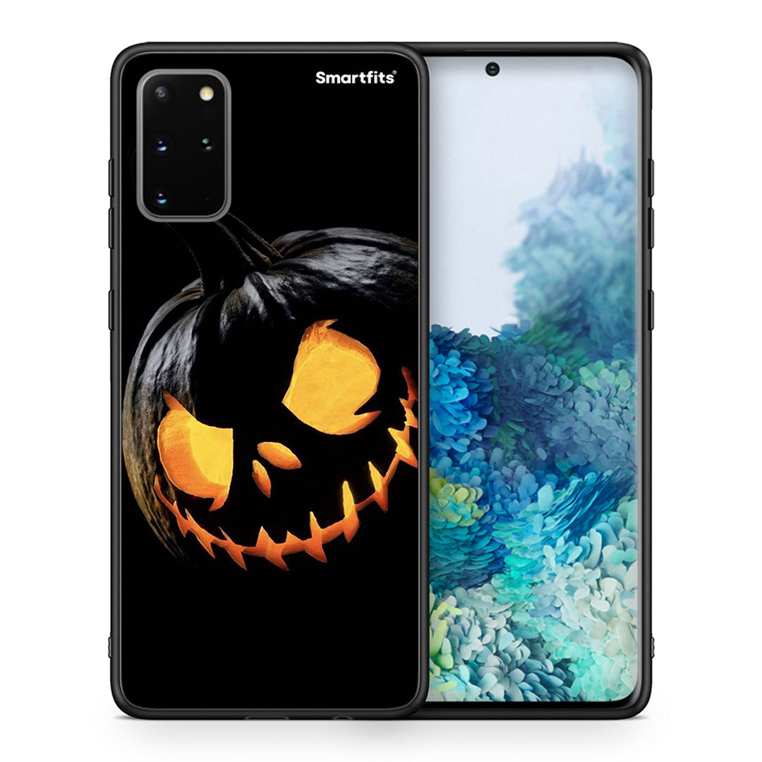 Θήκη Samsung S20 Plus Halloween Scary Pumpkin από τη Smartfits με σχέδιο στο πίσω μέρος και μαύρο περίβλημα | Samsung S20 Plus Halloween Scary Pumpkin case with colorful back and black bezels