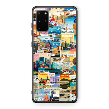 Samsung S20 Plus Live To Travel θήκη από τη Smartfits με σχέδιο στο πίσω μέρος και μαύρο περίβλημα | Smartphone case with colorful back and black bezels by Smartfits