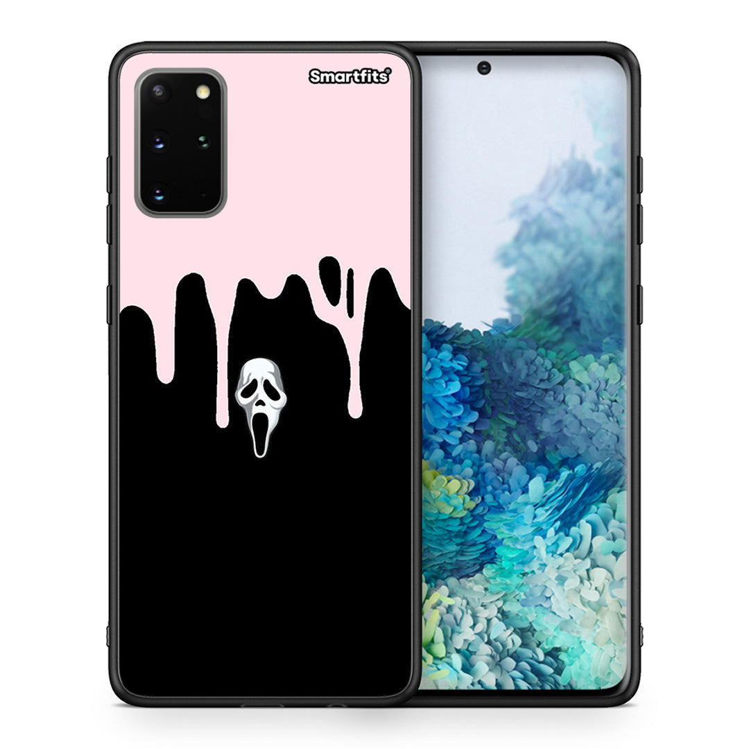 Θήκη Samsung S20 Plus Melting Halloween Mask από τη Smartfits με σχέδιο στο πίσω μέρος και μαύρο περίβλημα | Samsung S20 Plus Melting Halloween Mask case with colorful back and black bezels