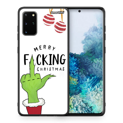 Θήκη Samsung S20 Plus Merry F Xmas από τη Smartfits με σχέδιο στο πίσω μέρος και μαύρο περίβλημα | Samsung S20 Plus Merry F Xmas case with colorful back and black bezels