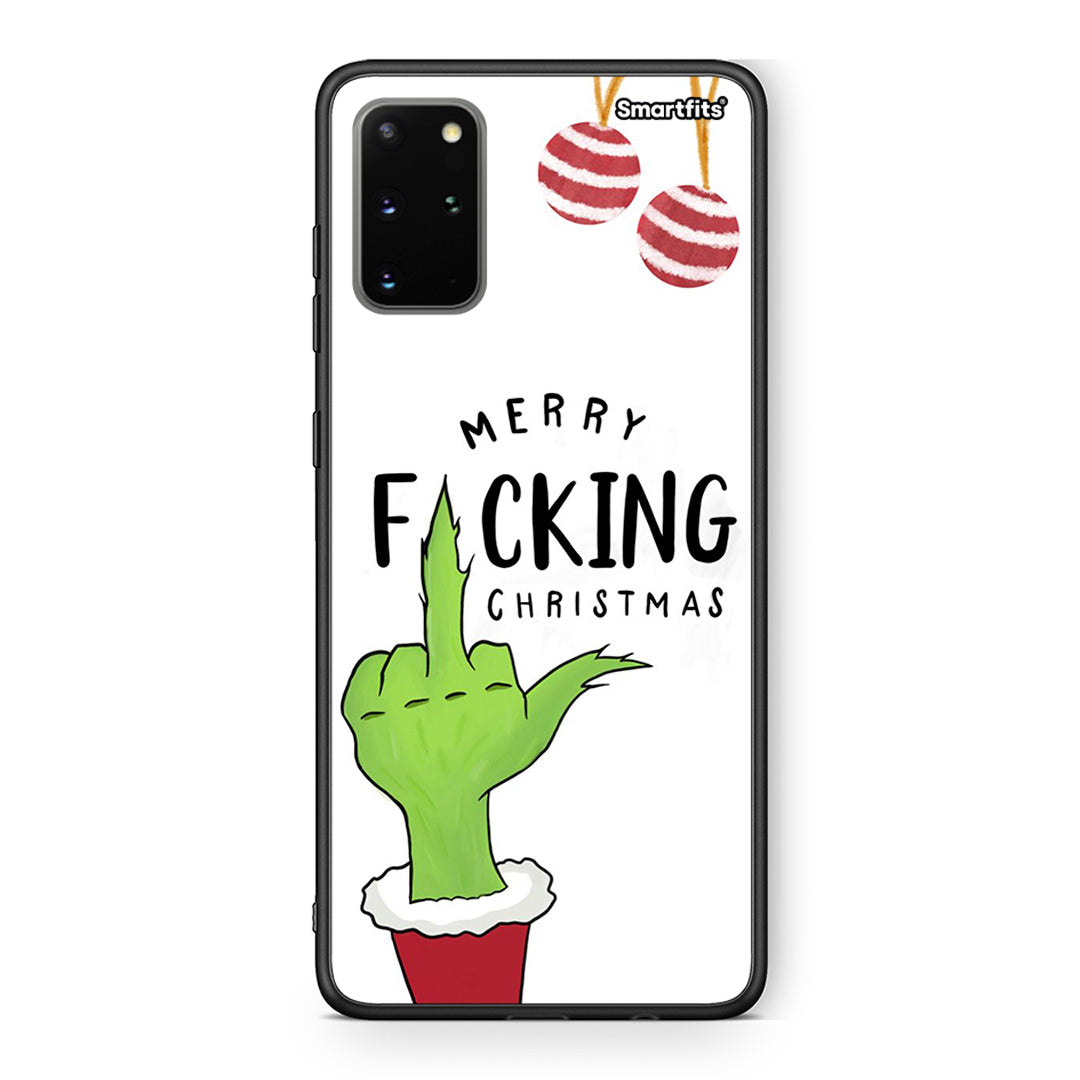 Samsung S20 Plus Merry F Xmas θήκη από τη Smartfits με σχέδιο στο πίσω μέρος και μαύρο περίβλημα | Smartphone case with colorful back and black bezels by Smartfits