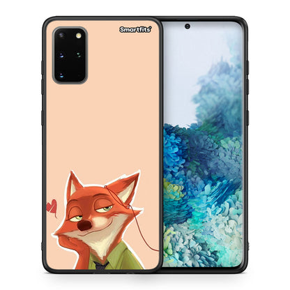 Θήκη Samsung S20 Plus Nick Wilde And Judy Hopps Love 1 από τη Smartfits με σχέδιο στο πίσω μέρος και μαύρο περίβλημα | Samsung S20 Plus Nick Wilde And Judy Hopps Love 1 case with colorful back and black bezels