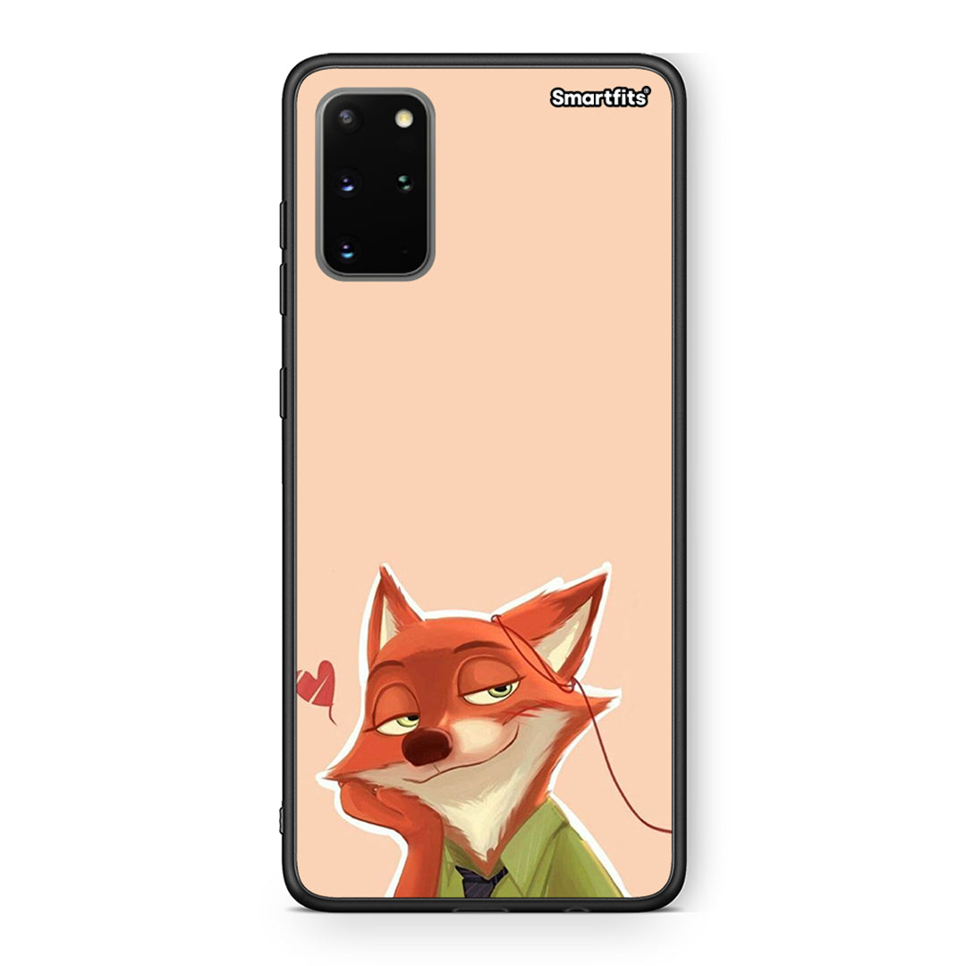 Samsung S20 Plus Nick Wilde And Judy Hopps Love 1 θήκη από τη Smartfits με σχέδιο στο πίσω μέρος και μαύρο περίβλημα | Smartphone case with colorful back and black bezels by Smartfits