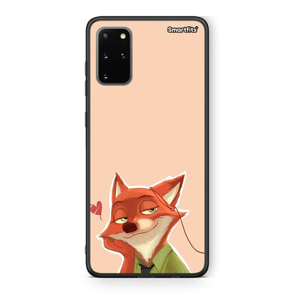 Samsung S20 Plus Nick Wilde And Judy Hopps Love 1 θήκη από τη Smartfits με σχέδιο στο πίσω μέρος και μαύρο περίβλημα | Smartphone case with colorful back and black bezels by Smartfits