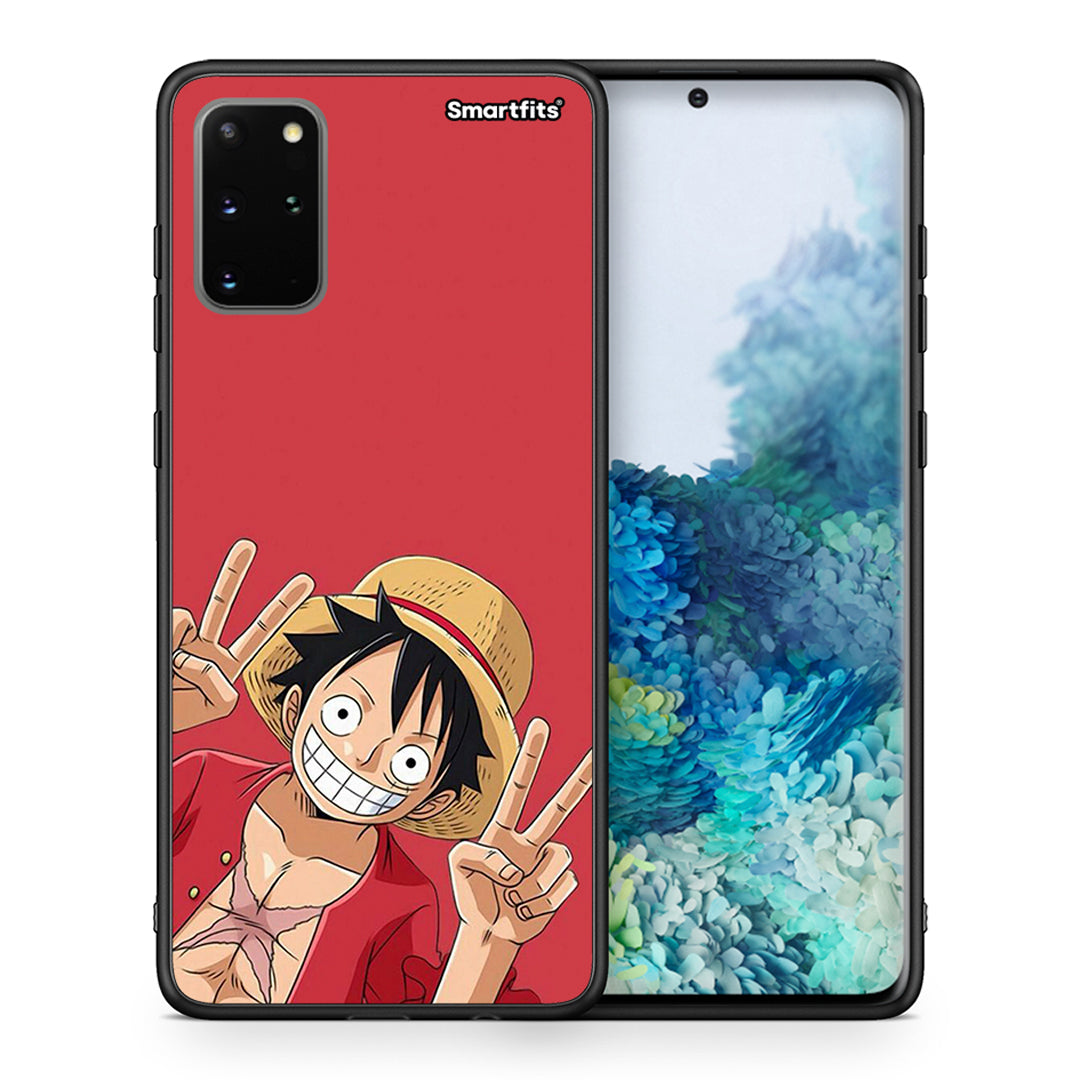 Θήκη Samsung S20 Plus Pirate Luffy από τη Smartfits με σχέδιο στο πίσω μέρος και μαύρο περίβλημα | Samsung S20 Plus Pirate Luffy case with colorful back and black bezels