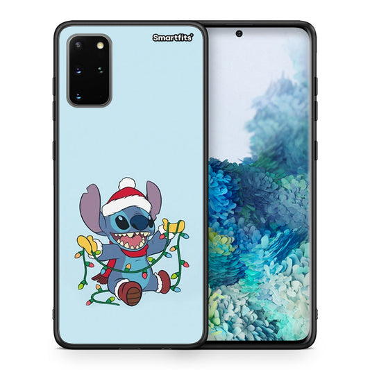Θήκη Samsung S20 Plus Santa Stich από τη Smartfits με σχέδιο στο πίσω μέρος και μαύρο περίβλημα | Samsung S20 Plus Santa Stich case with colorful back and black bezels
