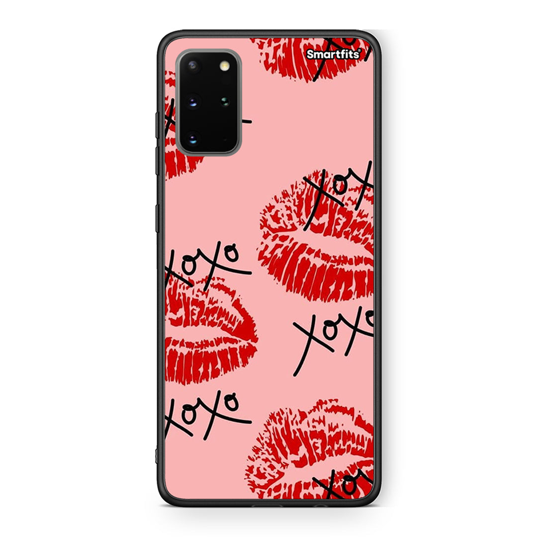 Samsung S20 Plus XOXO Lips θήκη από τη Smartfits με σχέδιο στο πίσω μέρος και μαύρο περίβλημα | Smartphone case with colorful back and black bezels by Smartfits