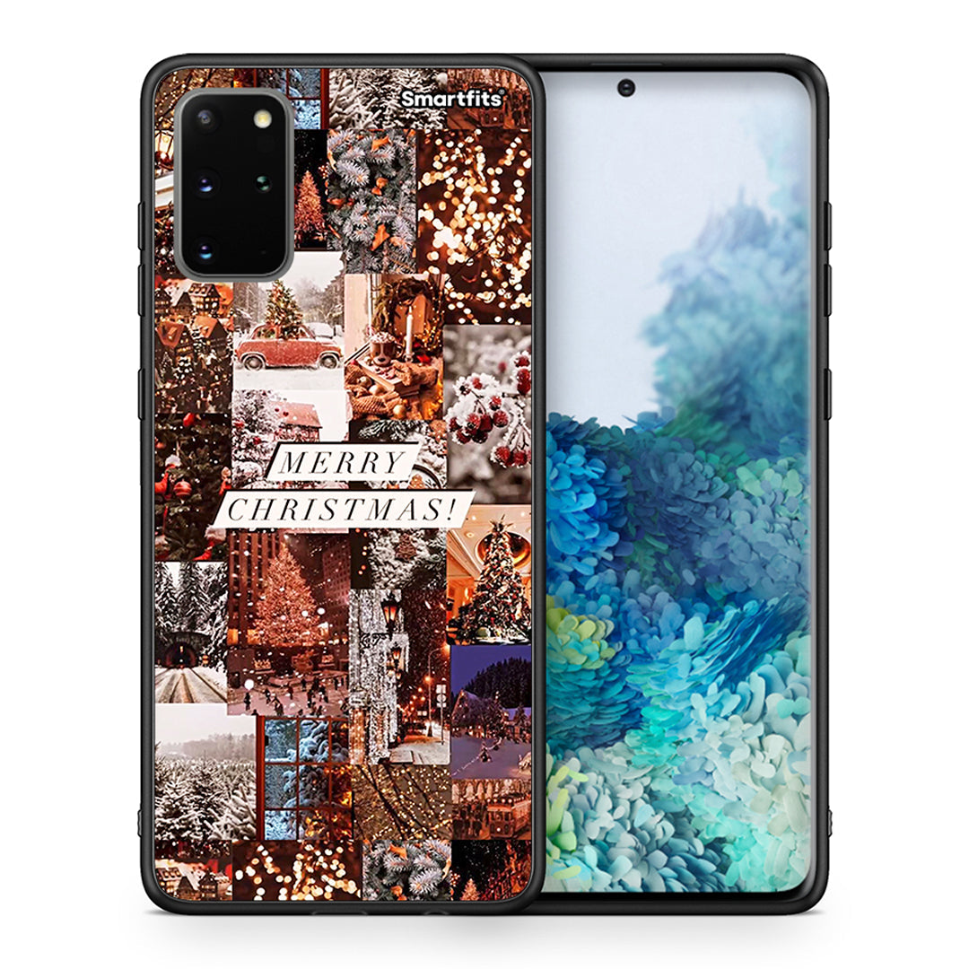 Θήκη Samsung S20 Plus Xmas Collage από τη Smartfits με σχέδιο στο πίσω μέρος και μαύρο περίβλημα | Samsung S20 Plus Xmas Collage case with colorful back and black bezels