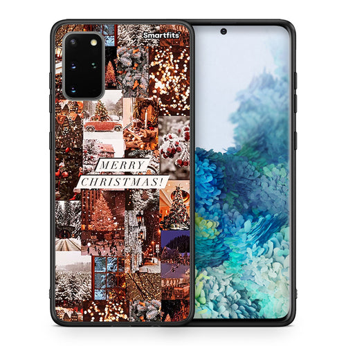 Θήκη Samsung S20 Plus Xmas Collage από τη Smartfits με σχέδιο στο πίσω μέρος και μαύρο περίβλημα | Samsung S20 Plus Xmas Collage case with colorful back and black bezels