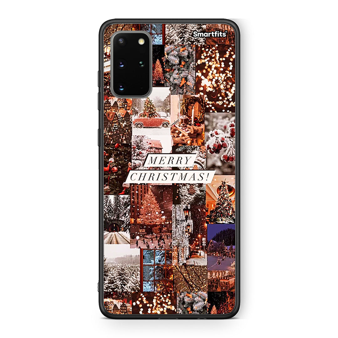 Samsung S20 Plus Xmas Collage θήκη από τη Smartfits με σχέδιο στο πίσω μέρος και μαύρο περίβλημα | Smartphone case with colorful back and black bezels by Smartfits