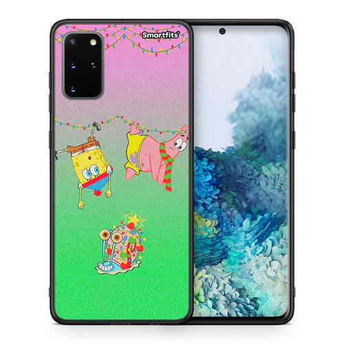 Θήκη Samsung S20 Plus Xmas Lights από τη Smartfits με σχέδιο στο πίσω μέρος και μαύρο περίβλημα | Samsung S20 Plus Xmas Lights case with colorful back and black bezels