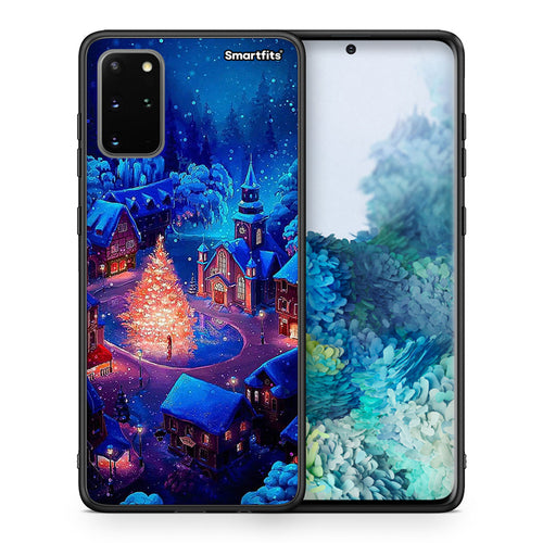 Θήκη Samsung S20 Plus Xmas Village από τη Smartfits με σχέδιο στο πίσω μέρος και μαύρο περίβλημα | Samsung S20 Plus Xmas Village case with colorful back and black bezels