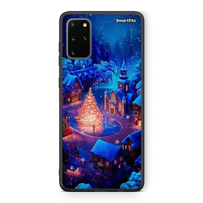 Samsung S20 Plus Xmas Village θήκη από τη Smartfits με σχέδιο στο πίσω μέρος και μαύρο περίβλημα | Smartphone case with colorful back and black bezels by Smartfits