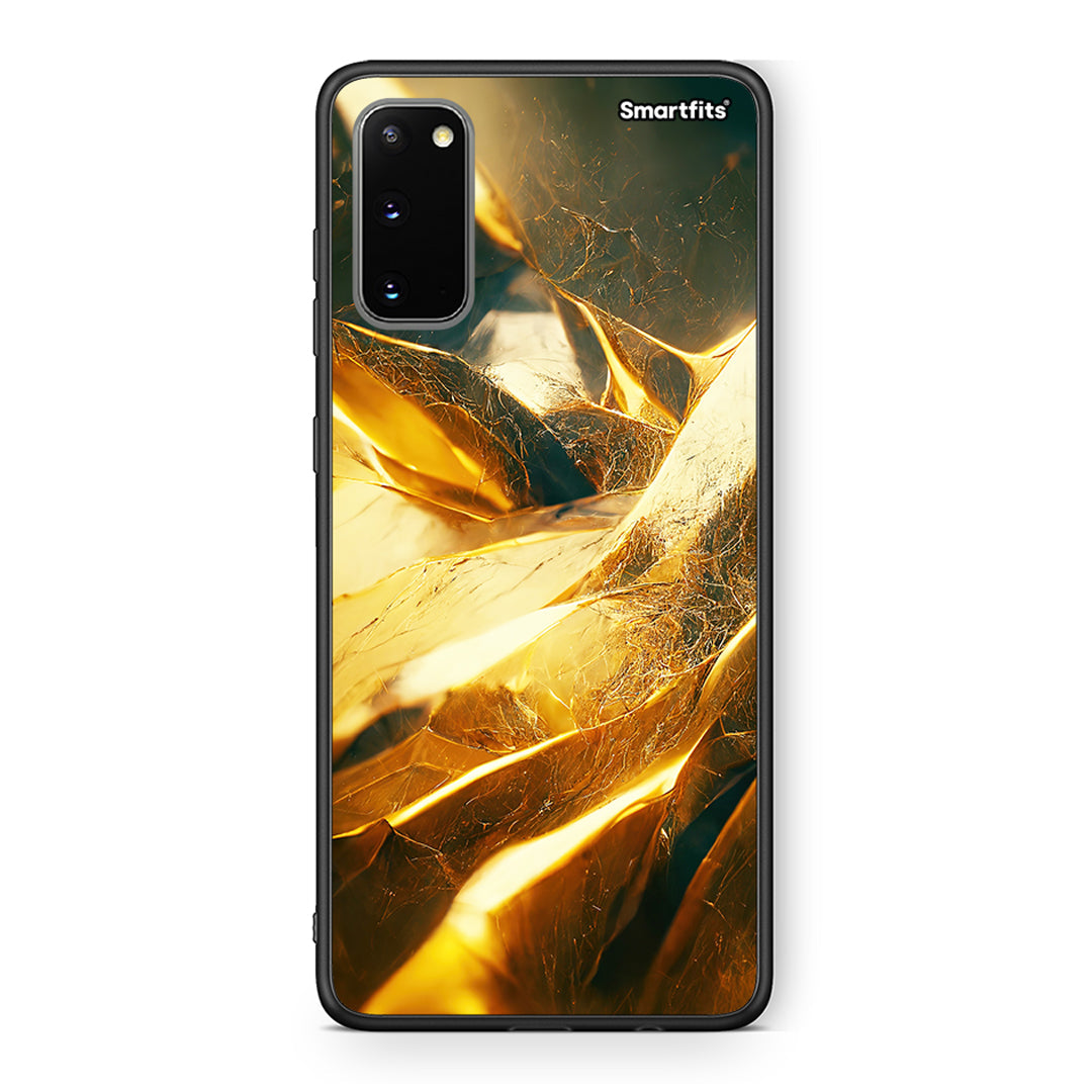 Samsung S20 Real Gold θήκη από τη Smartfits με σχέδιο στο πίσω μέρος και μαύρο περίβλημα | Smartphone case with colorful back and black bezels by Smartfits