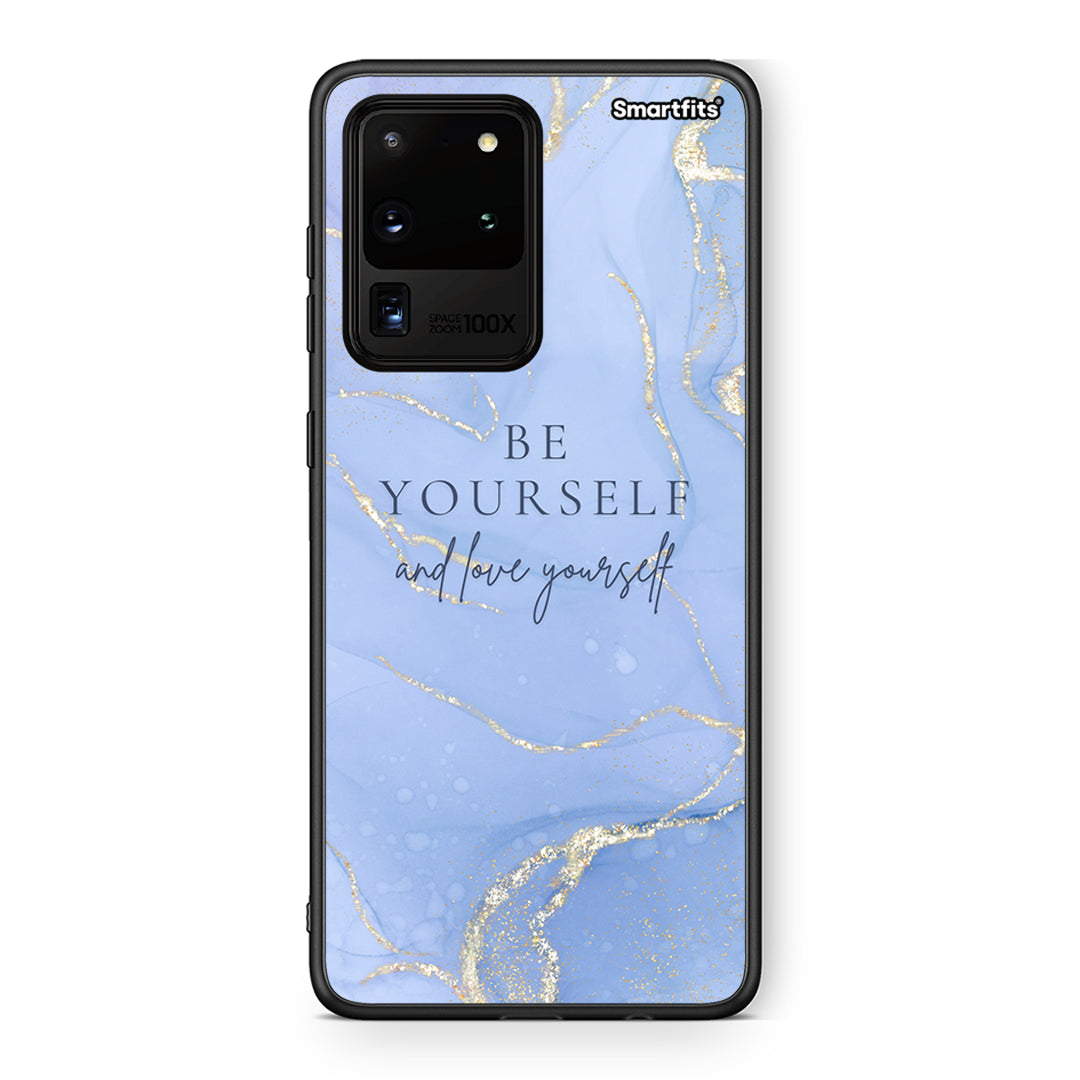 Samsung S20 Ultra Be Yourself θήκη από τη Smartfits με σχέδιο στο πίσω μέρος και μαύρο περίβλημα | Smartphone case with colorful back and black bezels by Smartfits