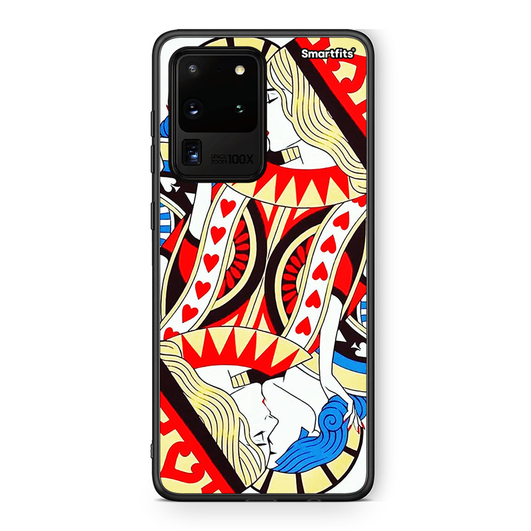 Samsung S20 Ultra Card Love θήκη από τη Smartfits με σχέδιο στο πίσω μέρος και μαύρο περίβλημα | Smartphone case with colorful back and black bezels by Smartfits