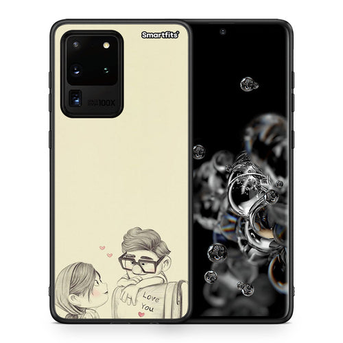 Θήκη Samsung S20 Ultra Carl And Ellie από τη Smartfits με σχέδιο στο πίσω μέρος και μαύρο περίβλημα | Samsung S20 Ultra Carl And Ellie case with colorful back and black bezels