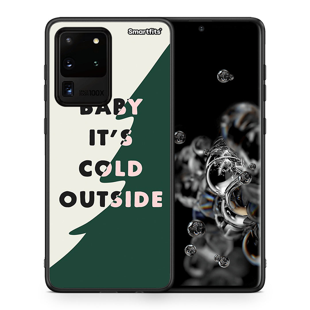 Θήκη Samsung S20 Ultra Cold Outside από τη Smartfits με σχέδιο στο πίσω μέρος και μαύρο περίβλημα | Samsung S20 Ultra Cold Outside case with colorful back and black bezels