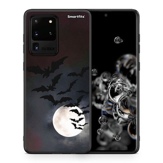 Θήκη Samsung S20 Ultra Halloween Bat Night από τη Smartfits με σχέδιο στο πίσω μέρος και μαύρο περίβλημα | Samsung S20 Ultra Halloween Bat Night case with colorful back and black bezels