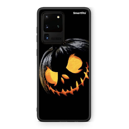 Samsung S20 Ultra Halloween Scary Pumpkin Θήκη από τη Smartfits με σχέδιο στο πίσω μέρος και μαύρο περίβλημα | Smartphone case with colorful back and black bezels by Smartfits