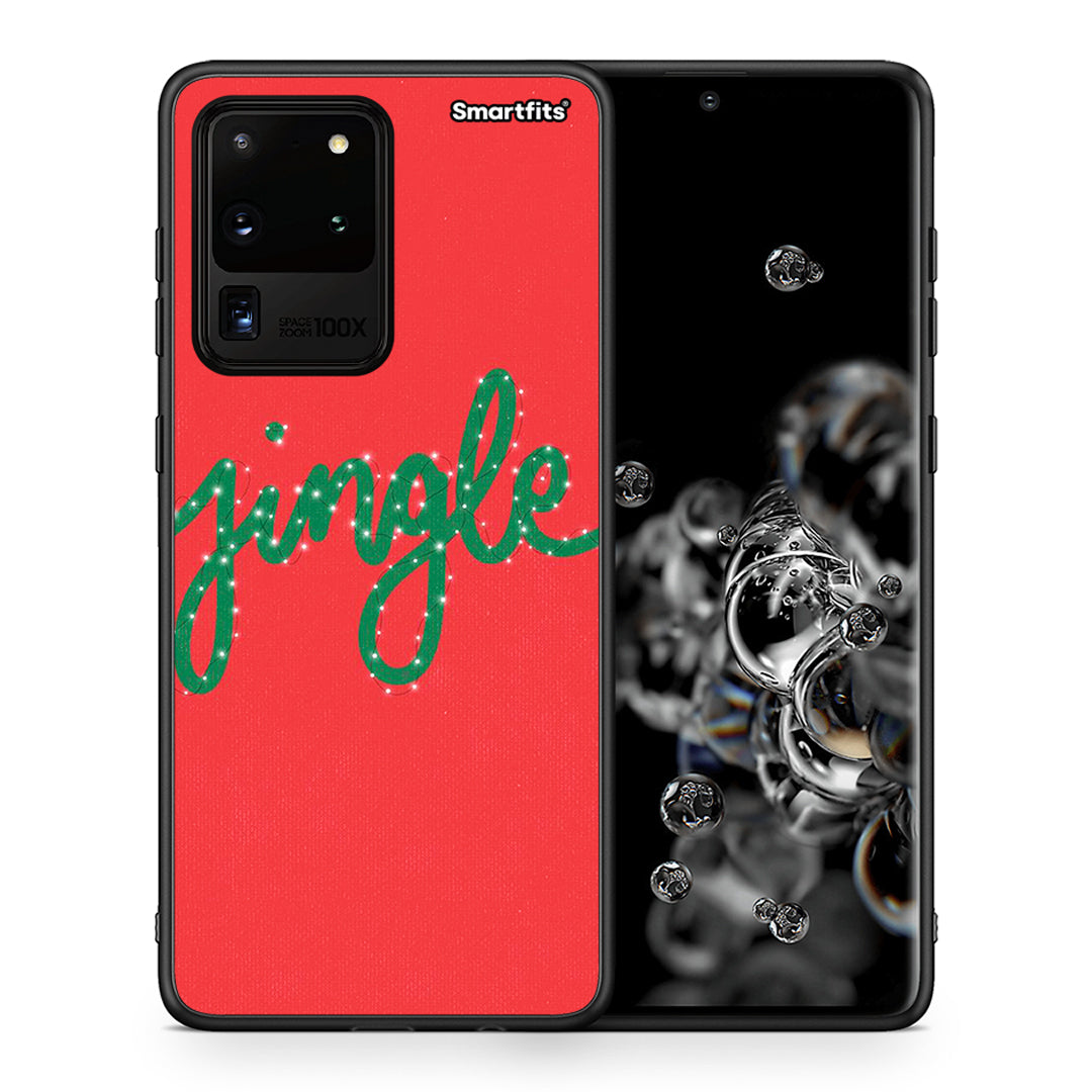 Θήκη Samsung S20 Ultra Jingle Xmas από τη Smartfits με σχέδιο στο πίσω μέρος και μαύρο περίβλημα | Samsung S20 Ultra Jingle Xmas case with colorful back and black bezels