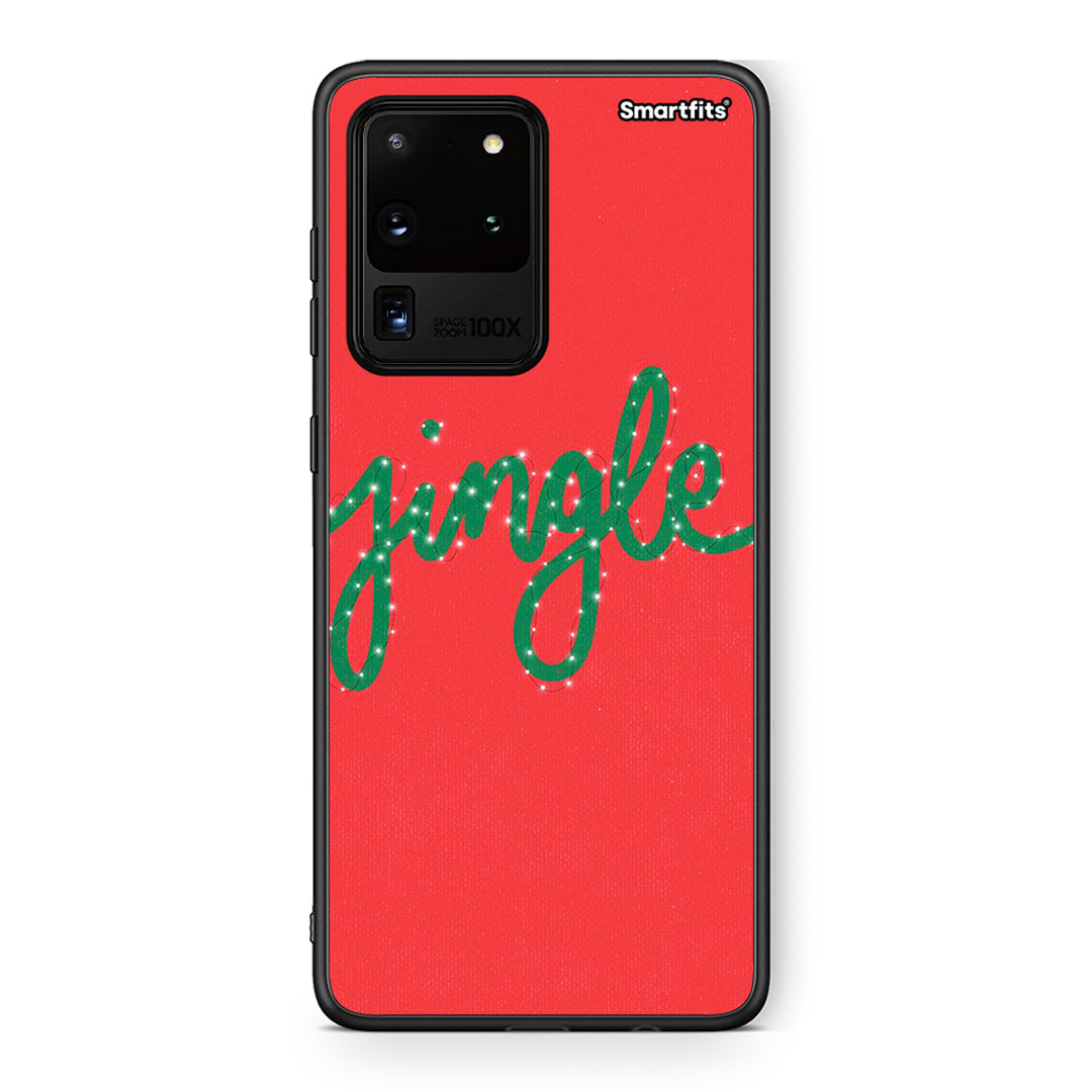 Samsung S20 Ultra Jingle Xmas θήκη από τη Smartfits με σχέδιο στο πίσω μέρος και μαύρο περίβλημα | Smartphone case with colorful back and black bezels by Smartfits