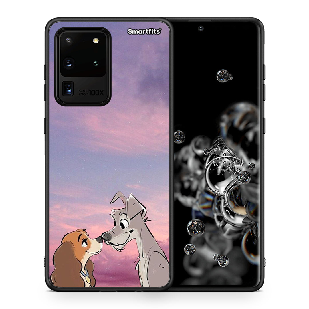 Θήκη Samsung S20 Ultra Lady And Tramp από τη Smartfits με σχέδιο στο πίσω μέρος και μαύρο περίβλημα | Samsung S20 Ultra Lady And Tramp case with colorful back and black bezels