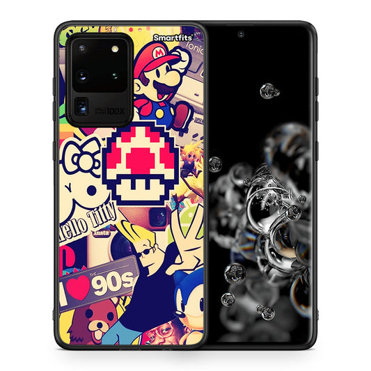Θήκη Samsung S20 Ultra Love The 90s από τη Smartfits με σχέδιο στο πίσω μέρος και μαύρο περίβλημα | Samsung S20 Ultra Love The 90s case with colorful back and black bezels