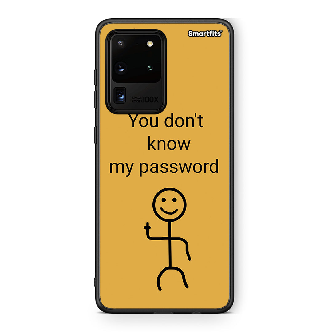 Samsung S20 Ultra My Password Θήκη από τη Smartfits με σχέδιο στο πίσω μέρος και μαύρο περίβλημα | Smartphone case with colorful back and black bezels by Smartfits