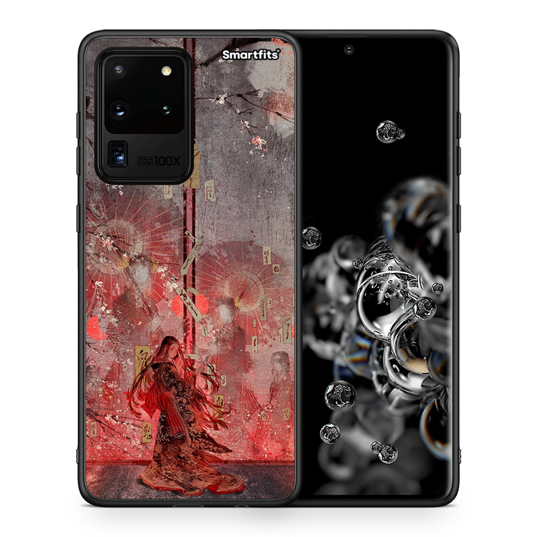 Θήκη Samsung S20 Ultra Nezuko Kamado από τη Smartfits με σχέδιο στο πίσω μέρος και μαύρο περίβλημα | Samsung S20 Ultra Nezuko Kamado case with colorful back and black bezels