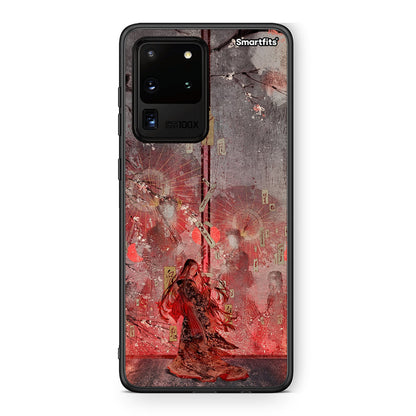 Samsung S20 Ultra Nezuko Kamado θήκη από τη Smartfits με σχέδιο στο πίσω μέρος και μαύρο περίβλημα | Smartphone case with colorful back and black bezels by Smartfits