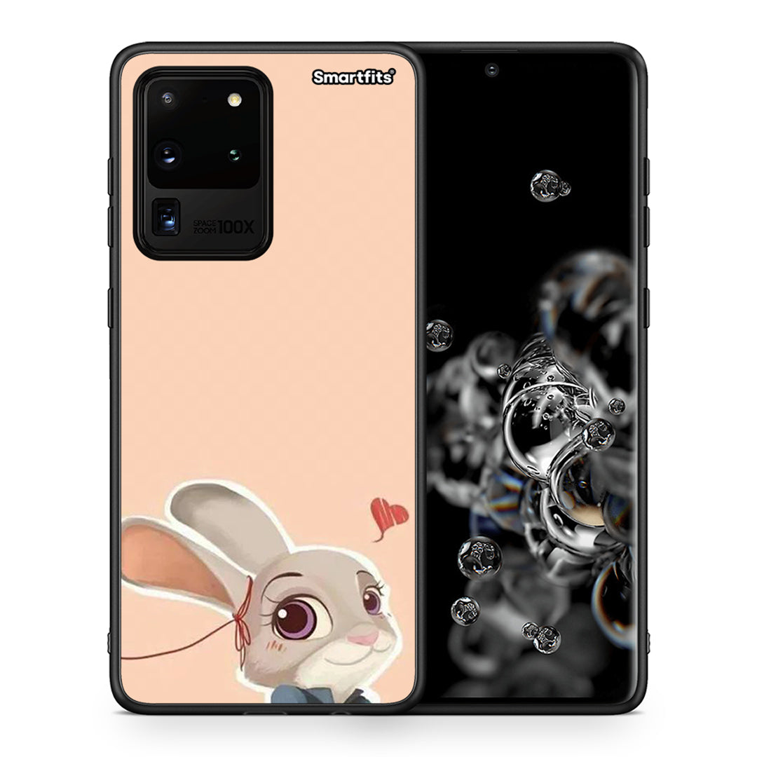 Θήκη Samsung S20 Ultra Nick Wilde And Judy Hopps Love 2 από τη Smartfits με σχέδιο στο πίσω μέρος και μαύρο περίβλημα | Samsung S20 Ultra Nick Wilde And Judy Hopps Love 2 case with colorful back and black bezels